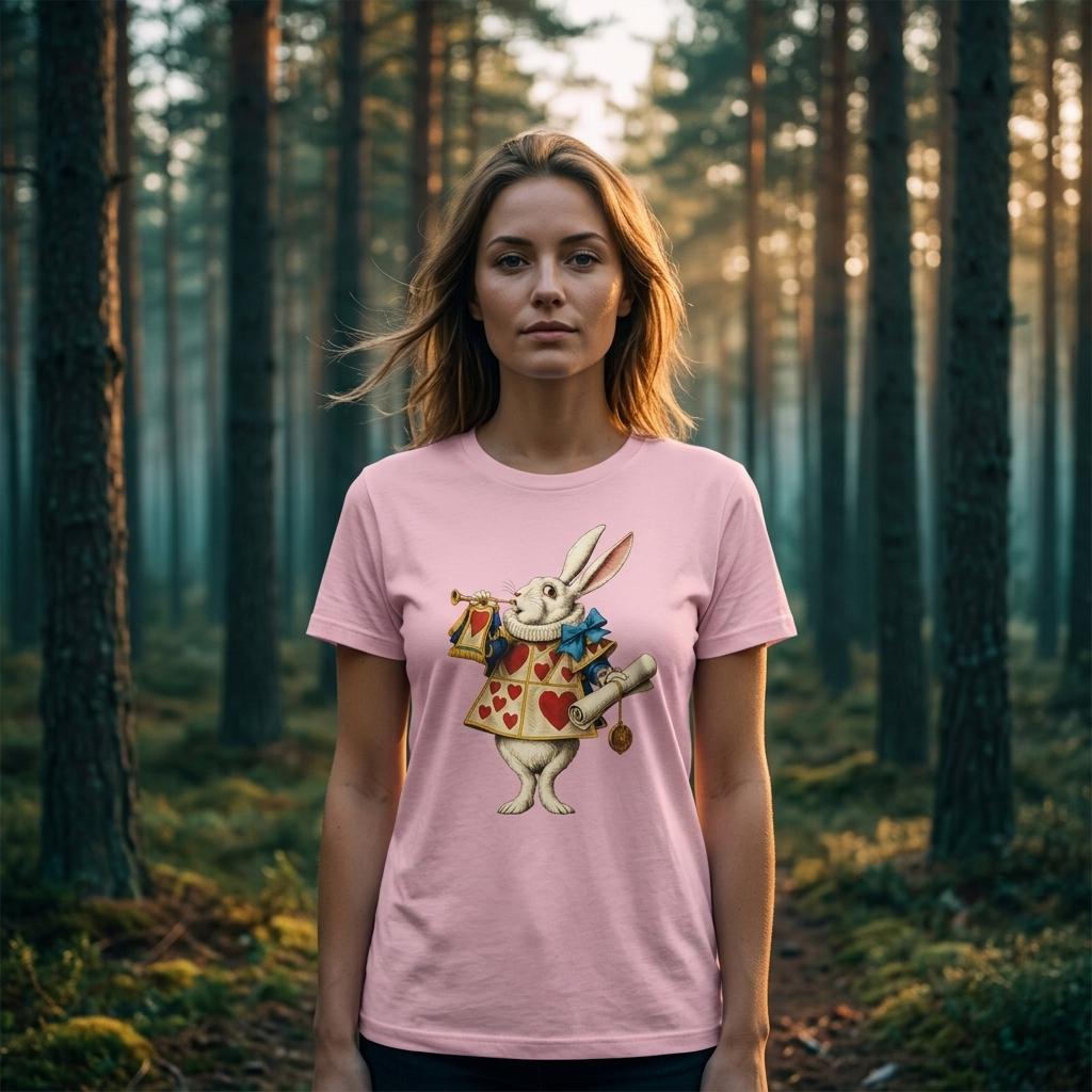 Vit Kanin från Alice i Underlandet – Unisex Grafisk T-shirt