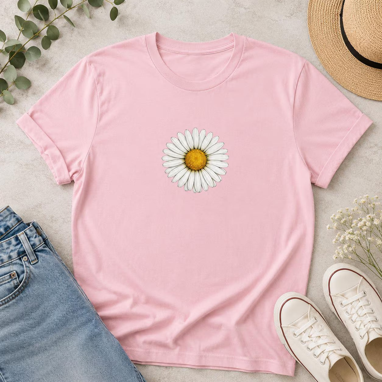Prästkrage T-shirt | Botanisk Vildblomma Skandinavisk Natur