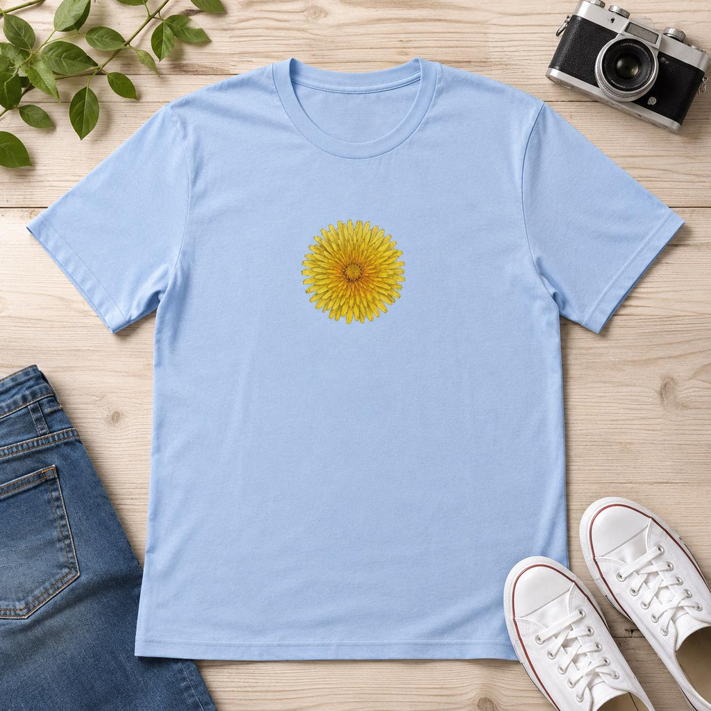 Maskros T-shirt | Botanisk Ängsblomma T-shirt | Skandinavisk Natur T-shirt | Vintage Blomsterillustration