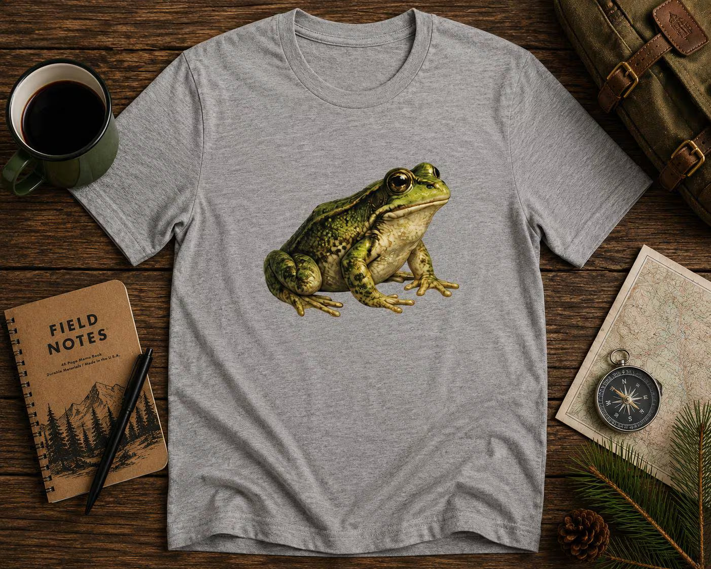 T-shirt med illustration av groda