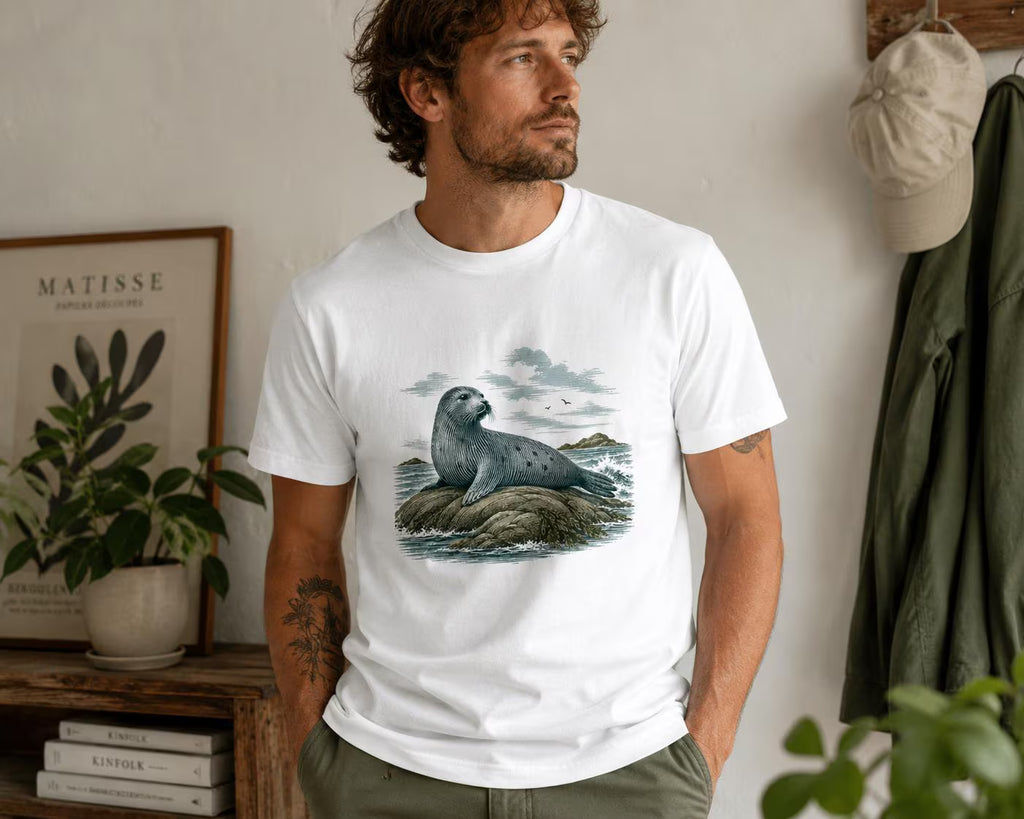 Nordisk Säl – T-shirt i etsningsstil