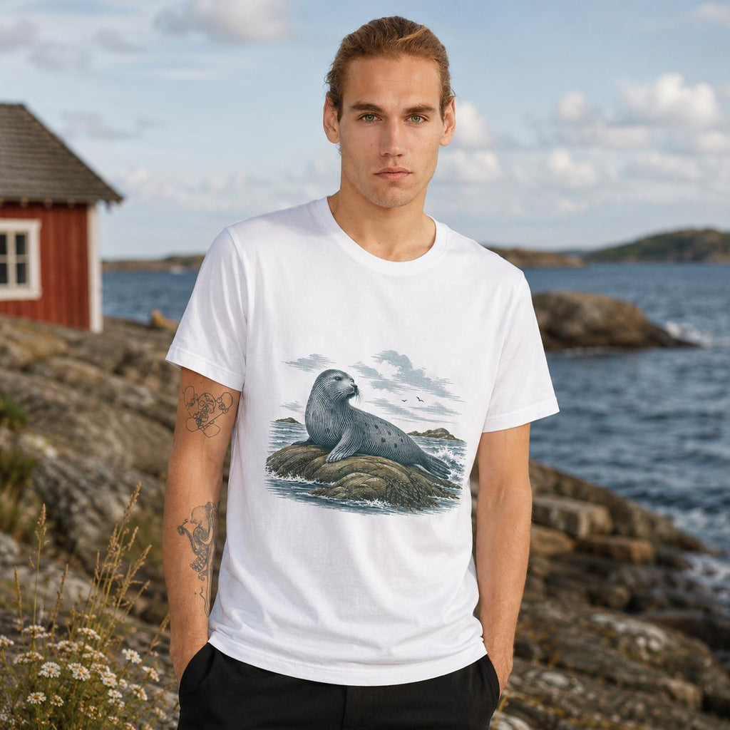 Nordisk Säl – T-shirt i etsningsstil