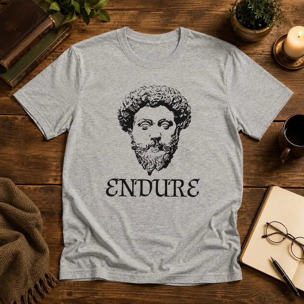 ENDURE Stoisk Filosofi T-shirt | Marcus Aurelius T-shirt | Motiverande Stoicism T-shirt