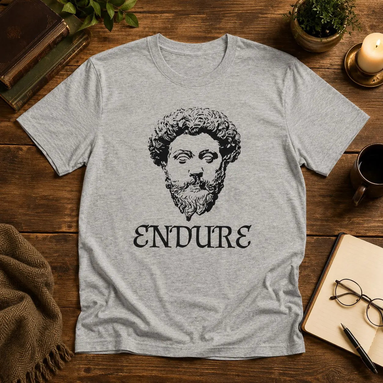 ENDURE Stoisk Filosofi T-shirt | Marcus Aurelius T-shirt | Motiverande Stoicism T-shirt